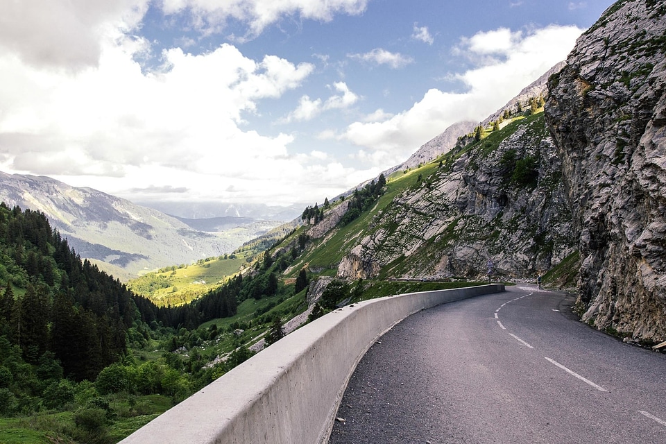 Asphalt highway hill