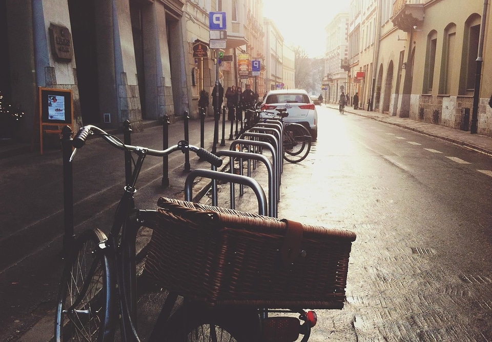 Architecture asphalt bicycle