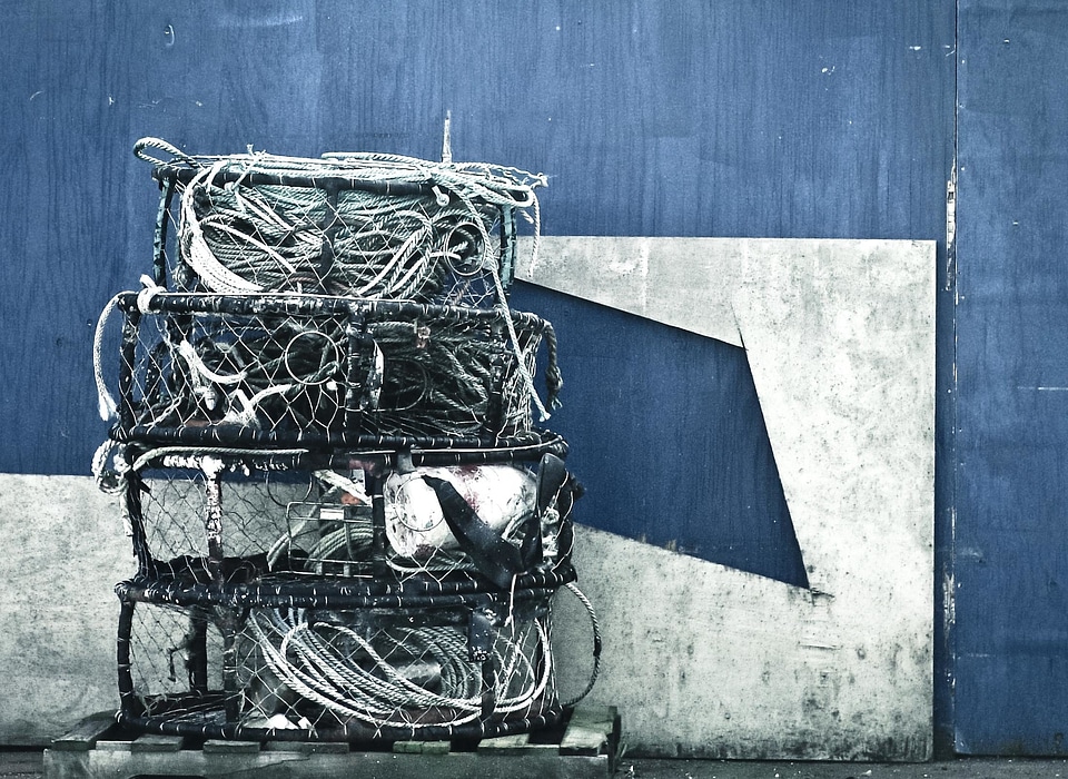 Abandoned dirty fishnet