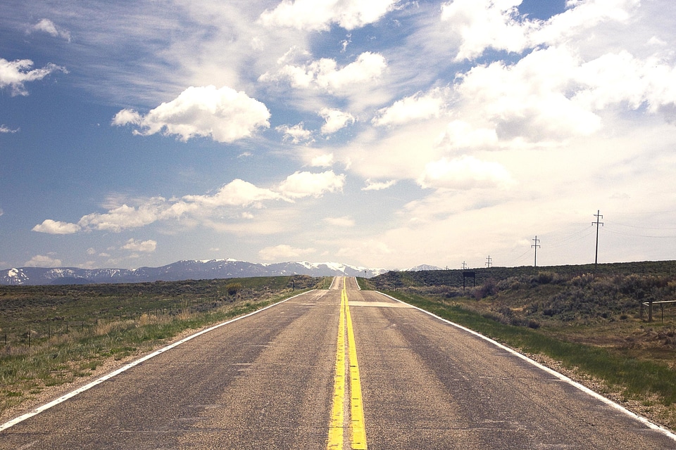 Asphalt countryside desert
