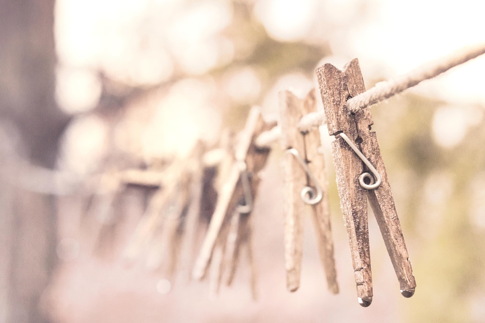 Antique blurry clothesline