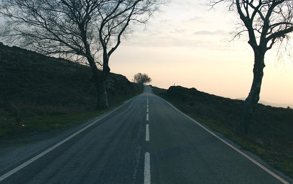 Asphalt countryside highway