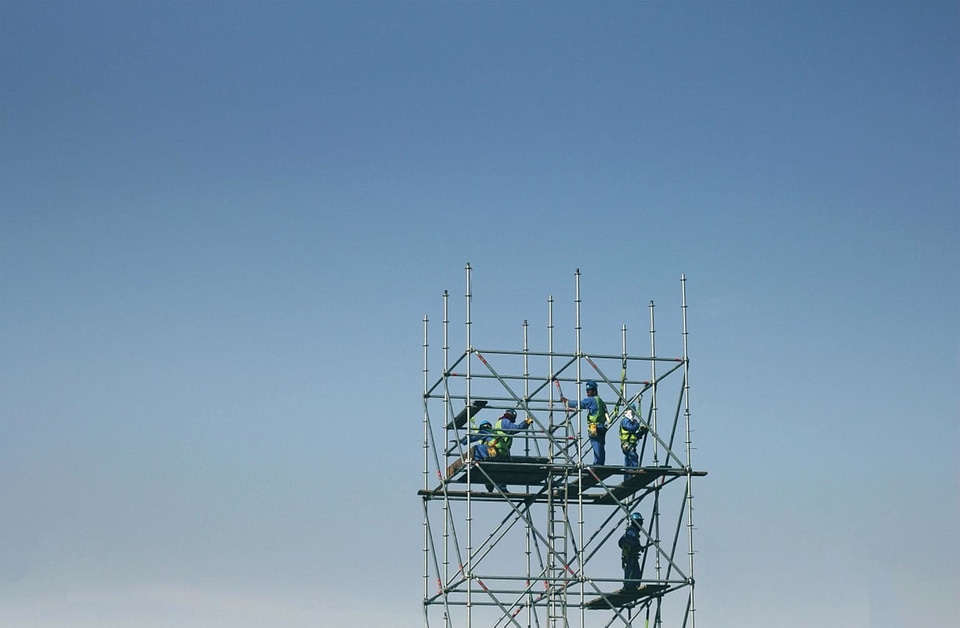 Blue Sky construction construction worker