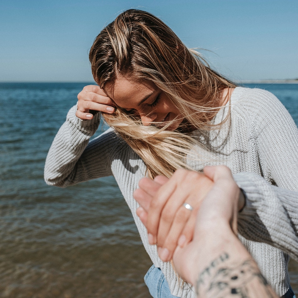 Beach beautiful blond photo