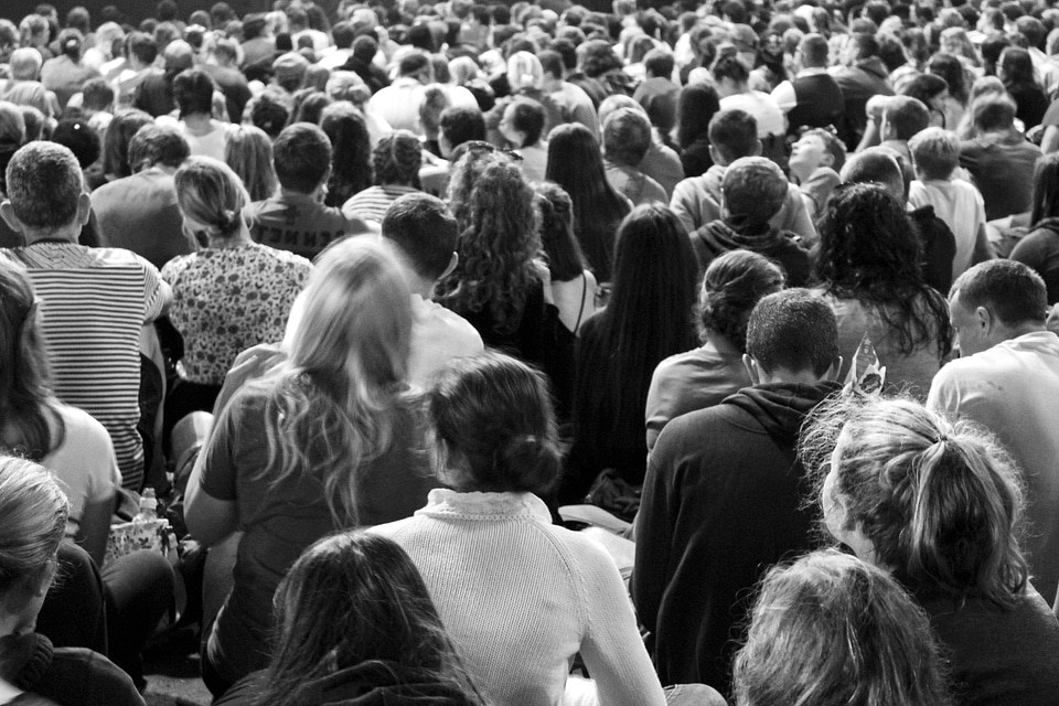 Audience black black and white