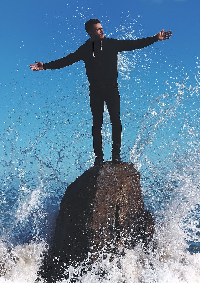 Action beach coast