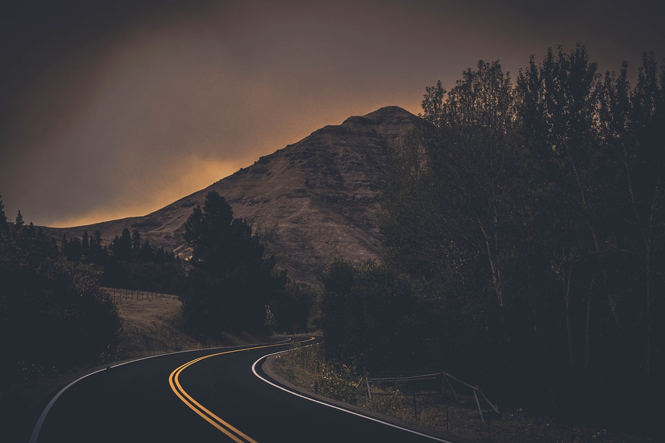 Asphalt country dark