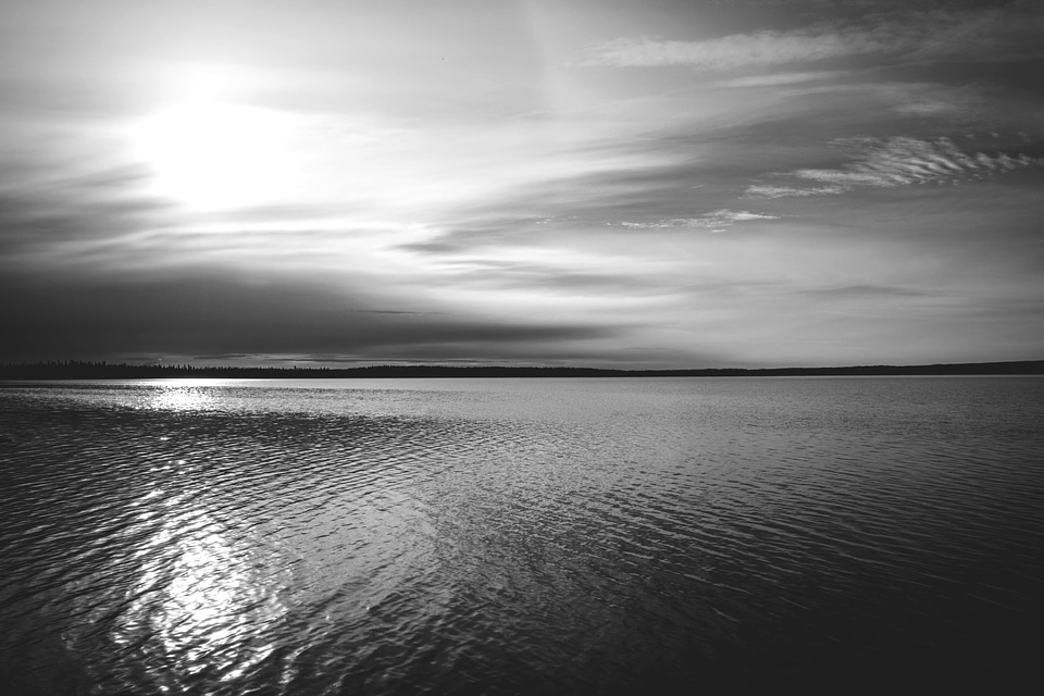 Beach black black and white