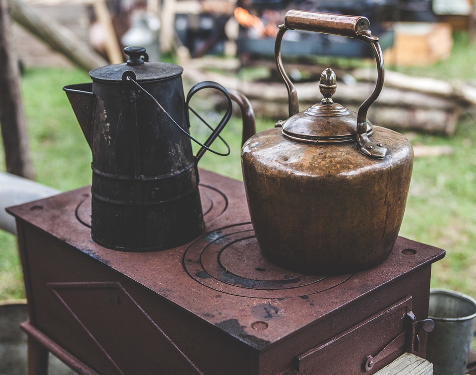 Antique black caldron