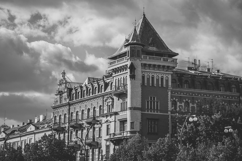 Architecture black and white capital