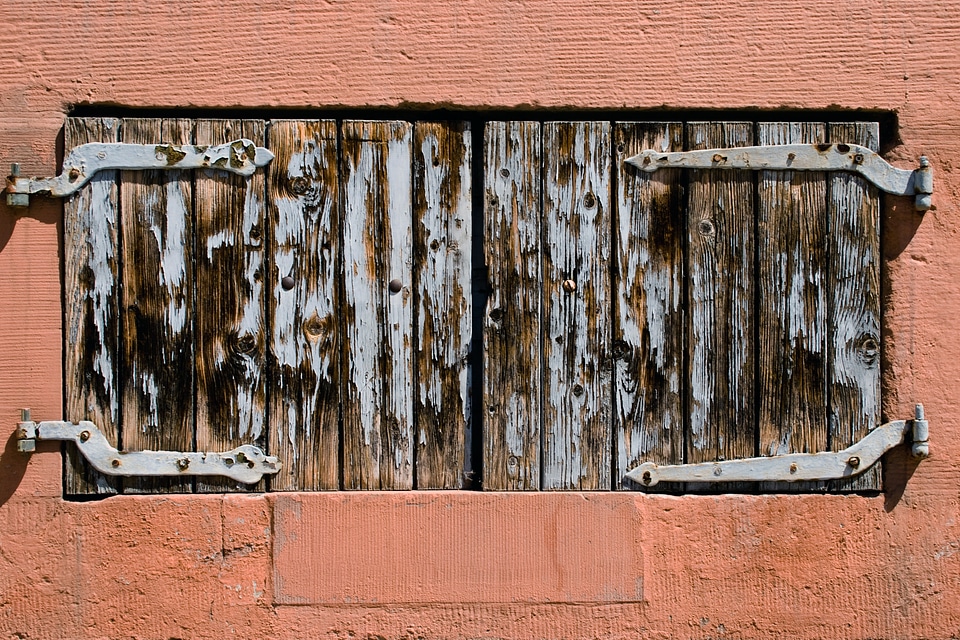 Wooden shutters closed structure