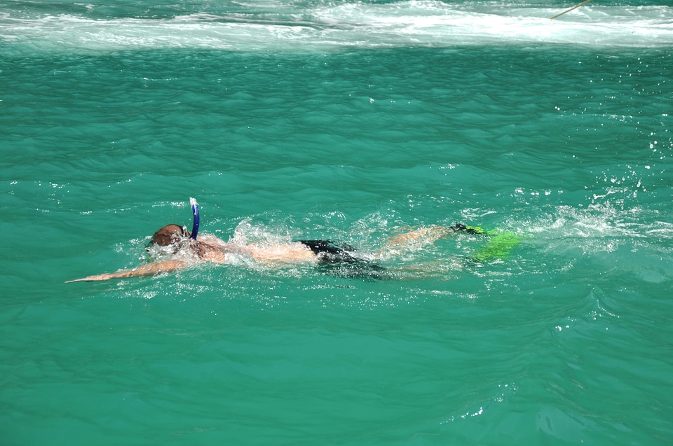 Athlete man ocean