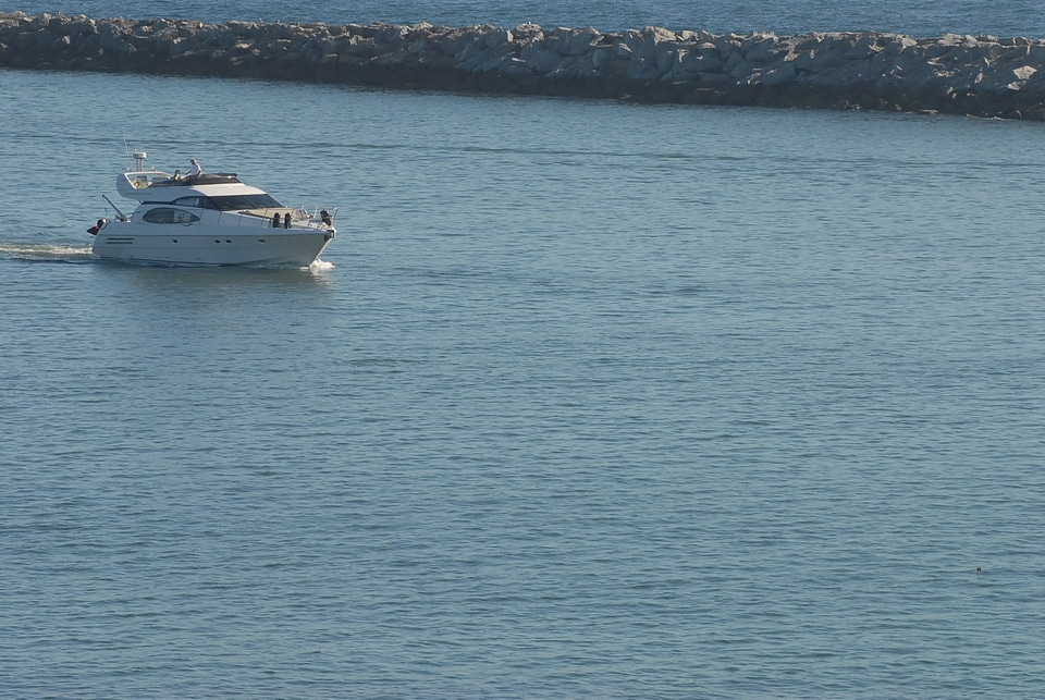 Boat breakwater ocean