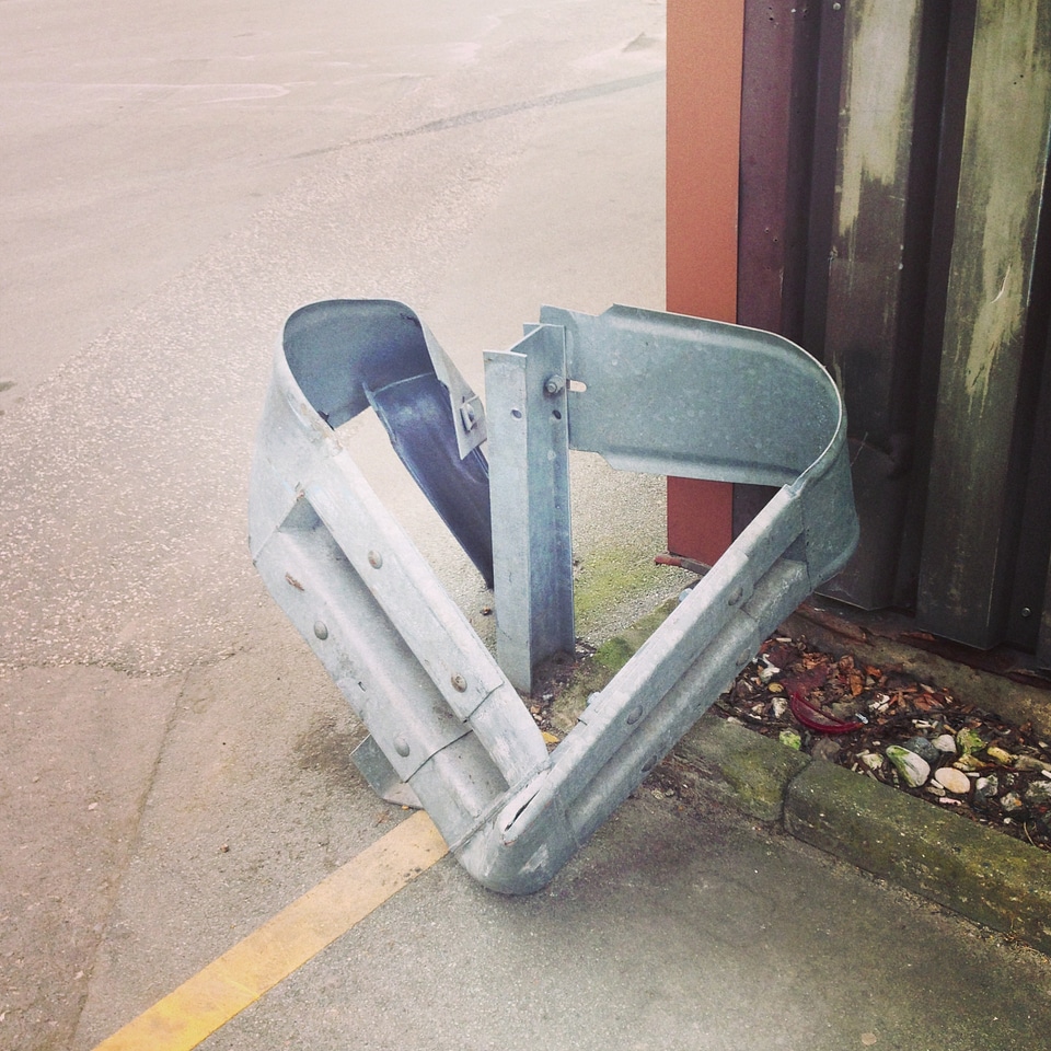 Accident broken metal