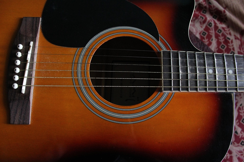 Brown guitar instrument