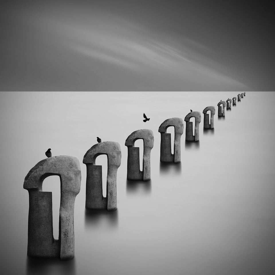 Sea pier abstract