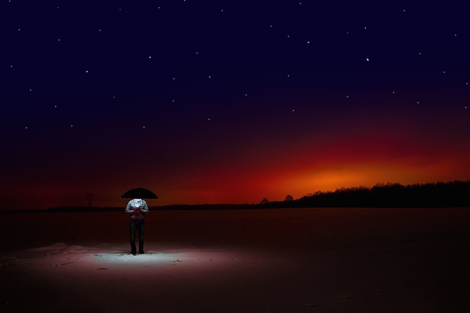 Dusk evening landscape