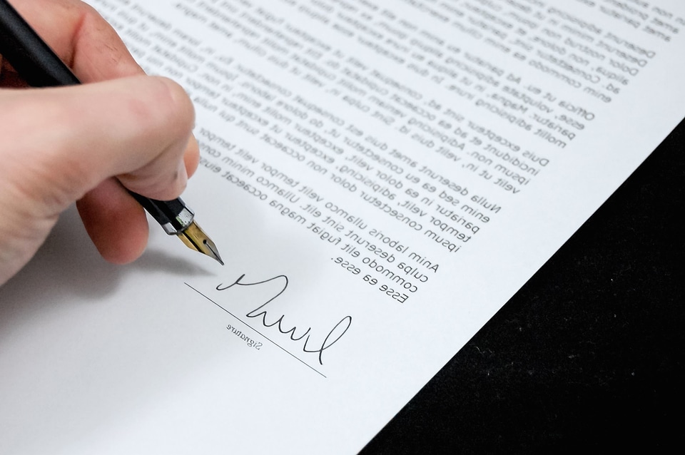 Business document ink