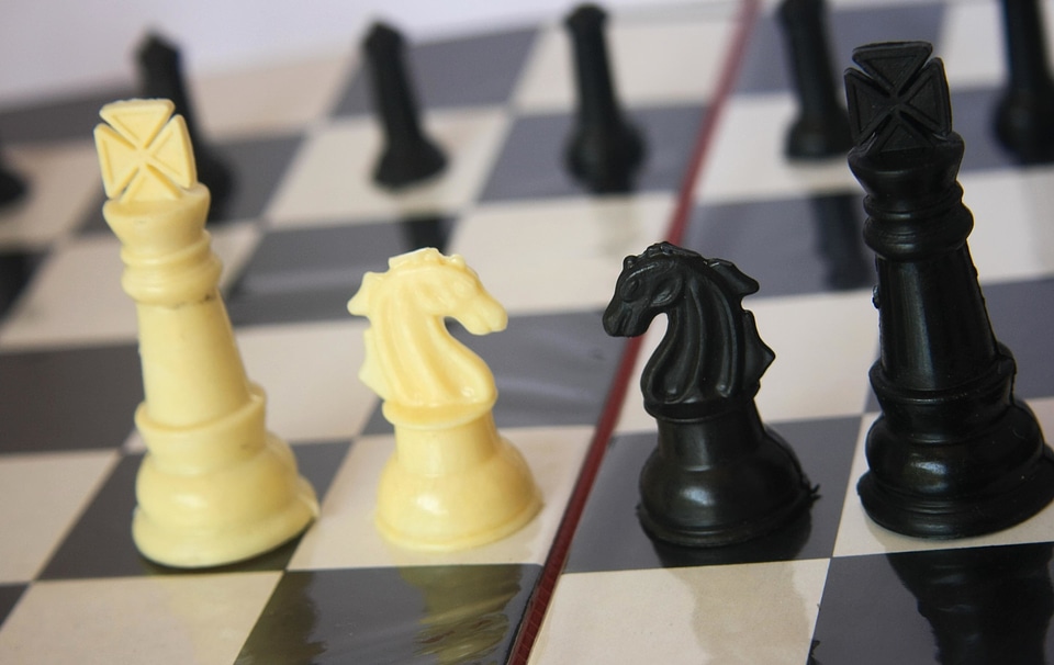 Black black and white chess