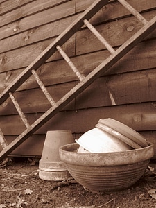 Ladder rustic gardening