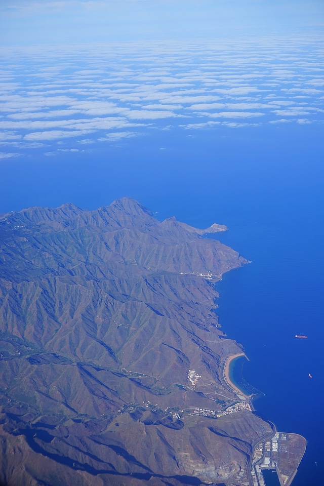 Canary islands flying coast