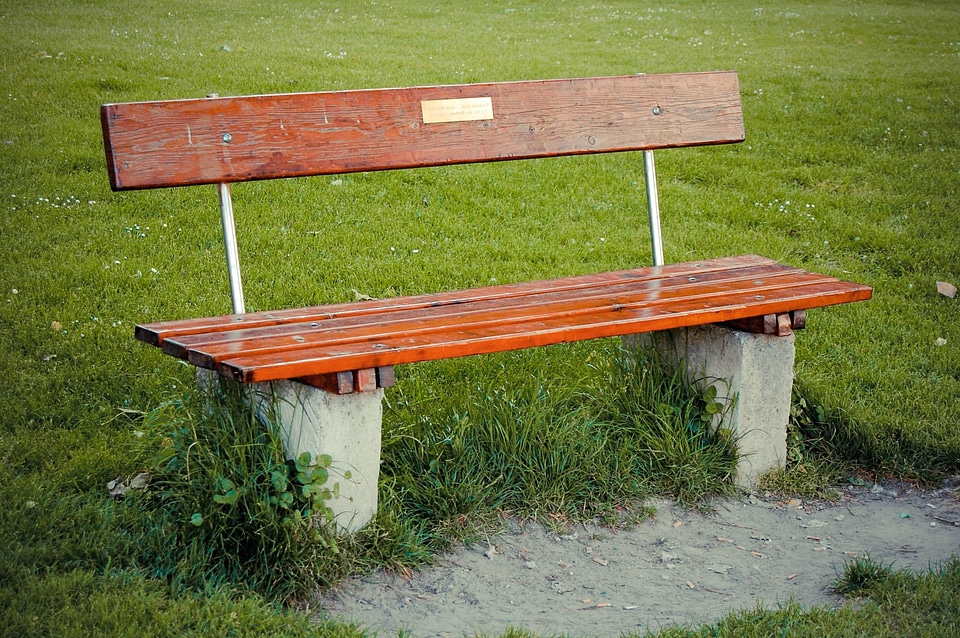 Bench concrete flora