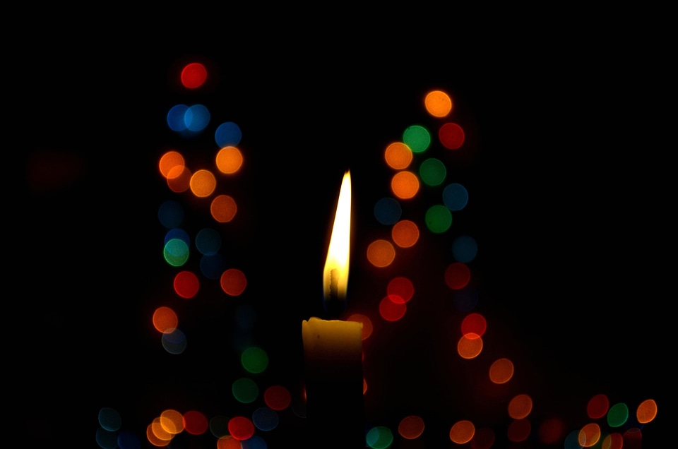 Black bright candle