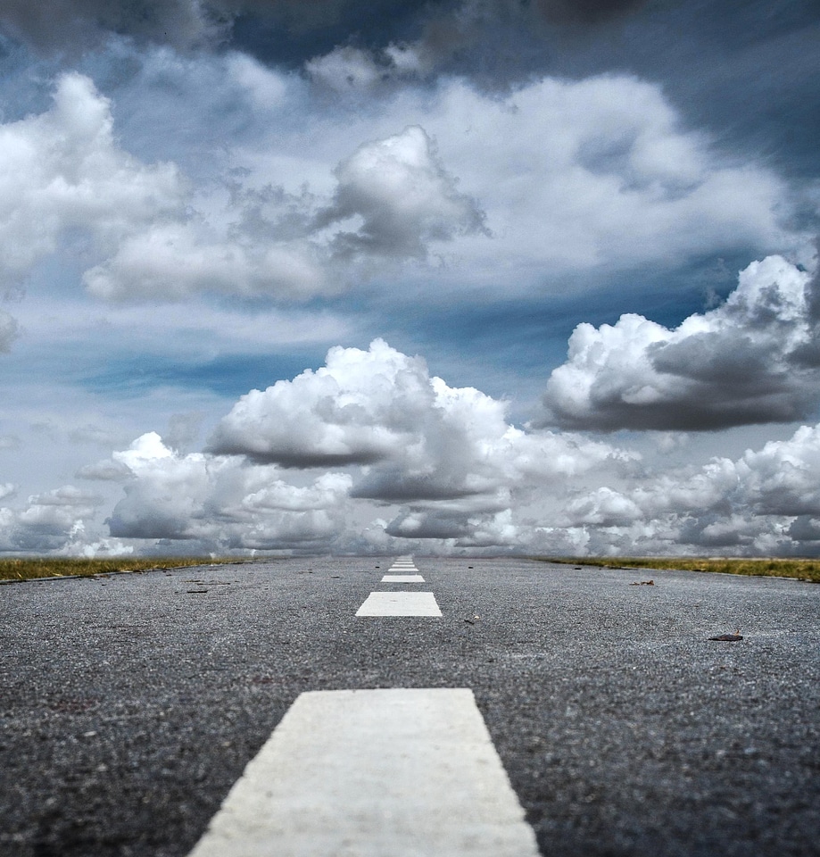 Asphalt blue sky cloud
