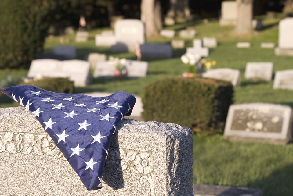 Cemetery flag flora