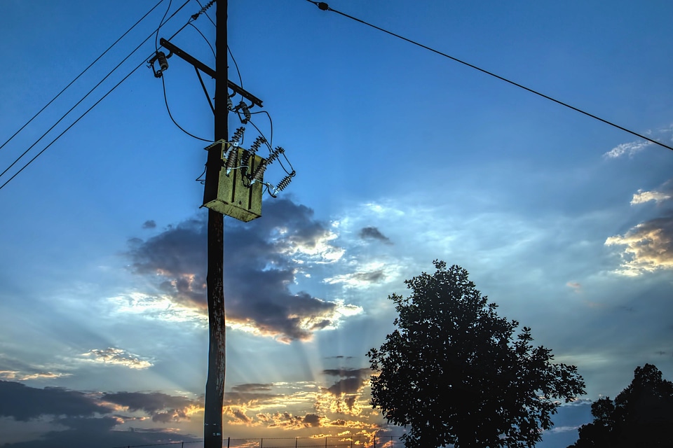 Electricity pillar sky