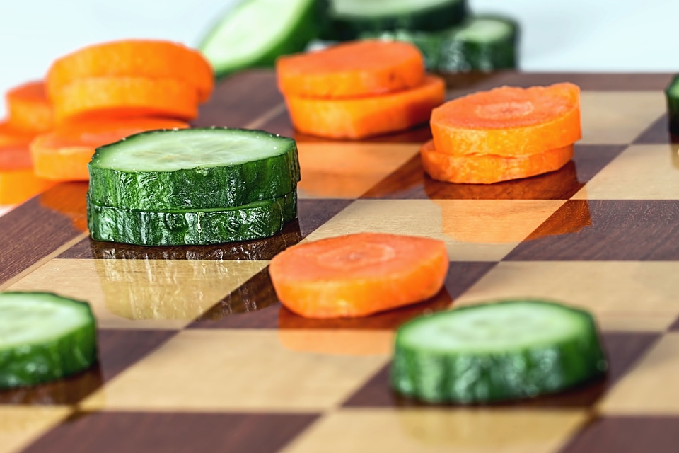 Carrot chessboard cucumber