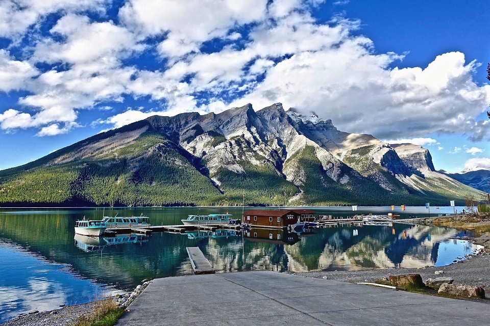 Boat lake landscape