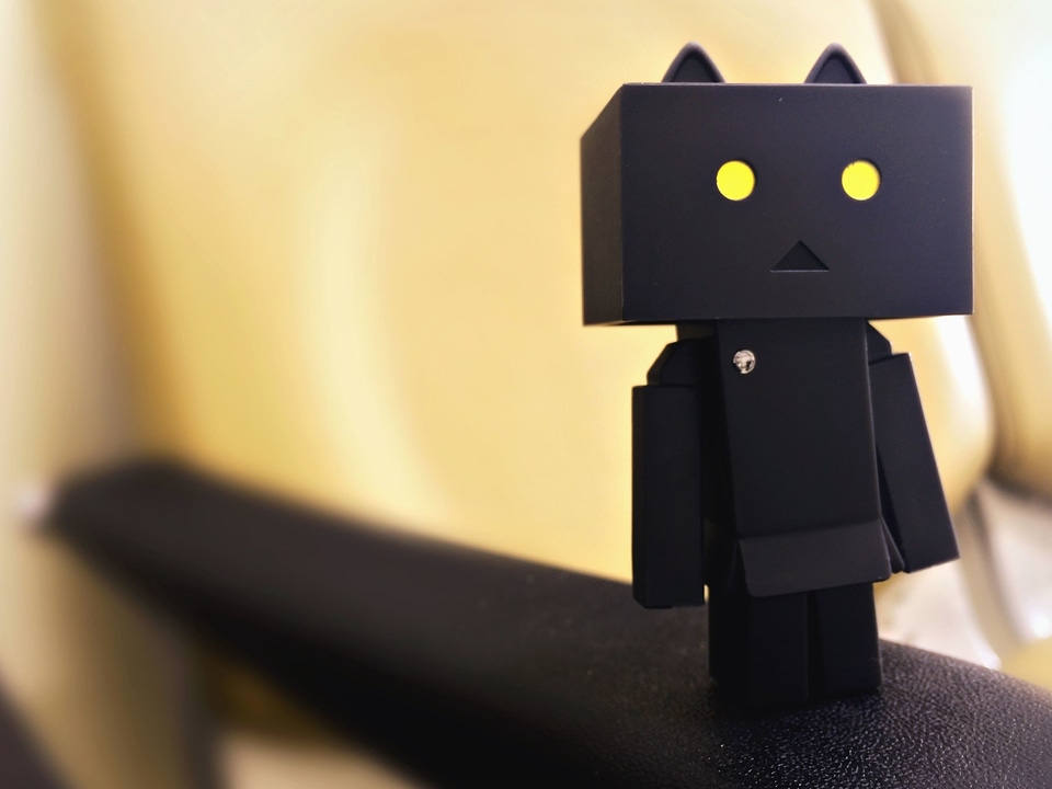 Black cardboard model