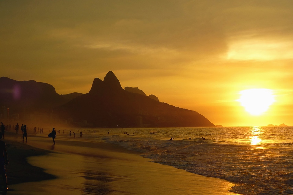 Beach dusk landscape