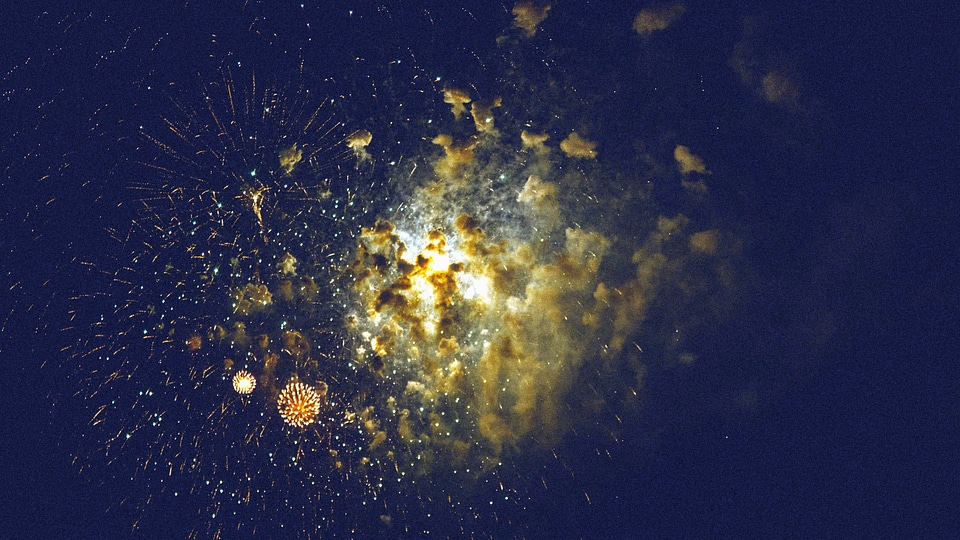 Dark fireworks light photo