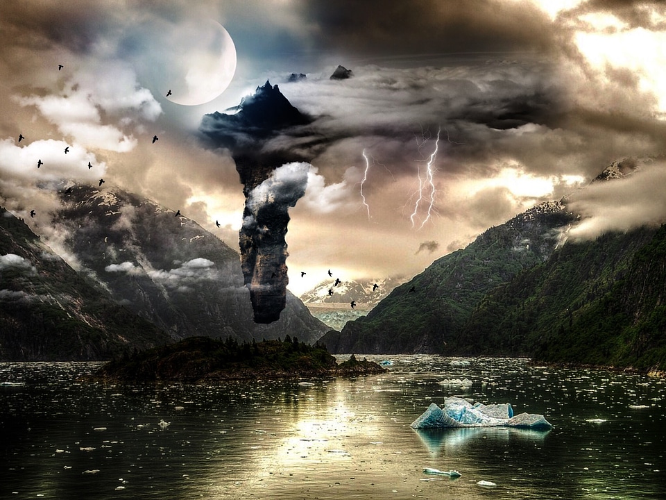 Lake clouds mystical
