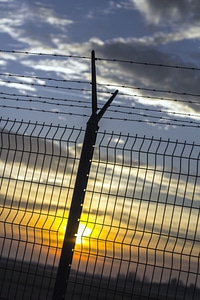 Barbed Wire dusk landscape photo