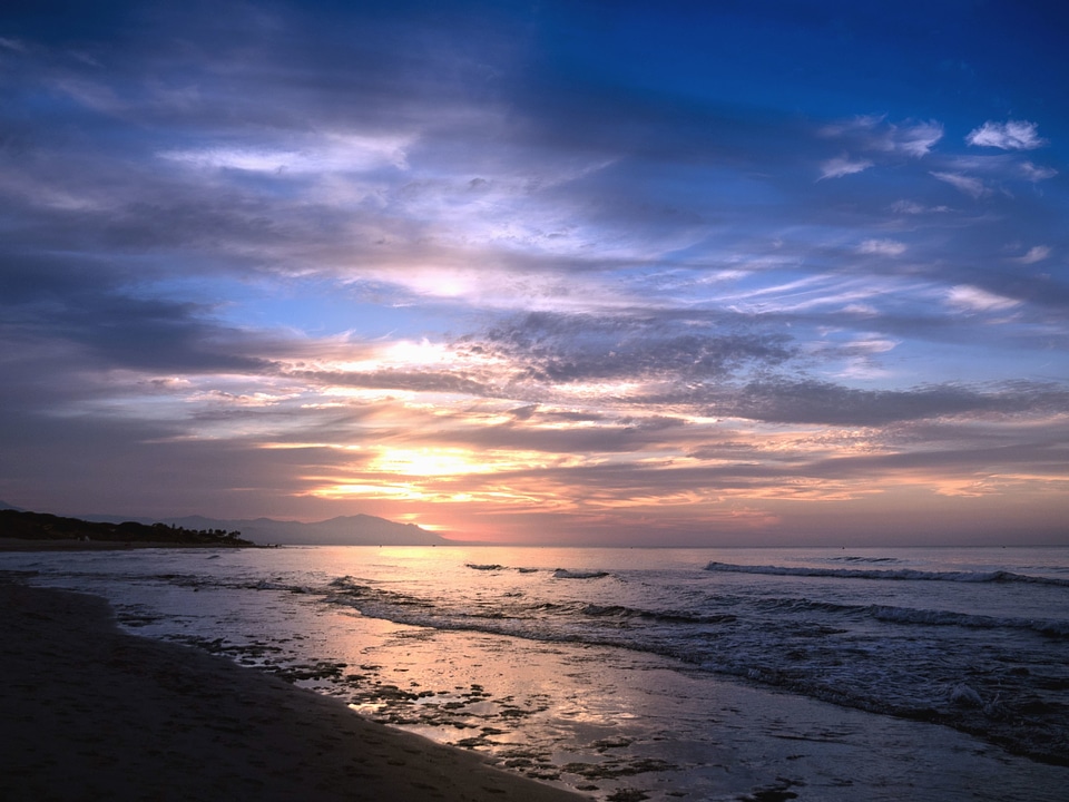 Coast dusk landscape