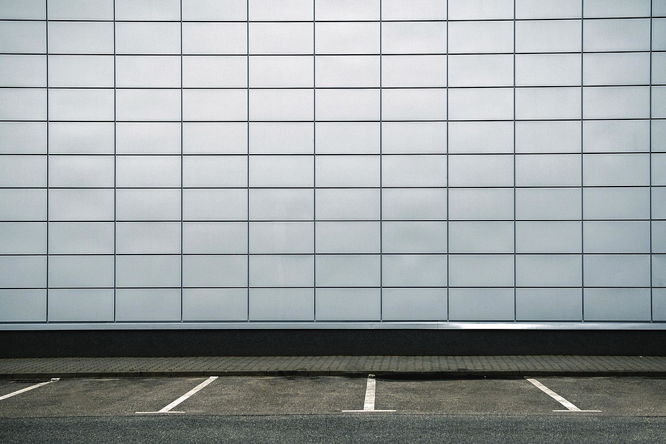 Asphalt facade parking
