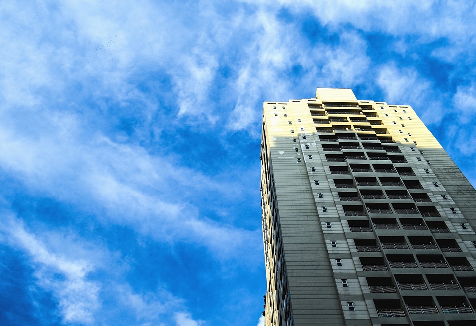 Apartment architecture blue sky