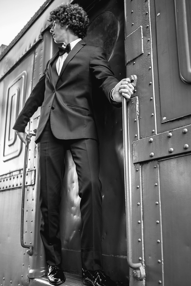 Man metal photo model
