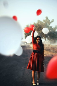 Balloon girl happiness photo
