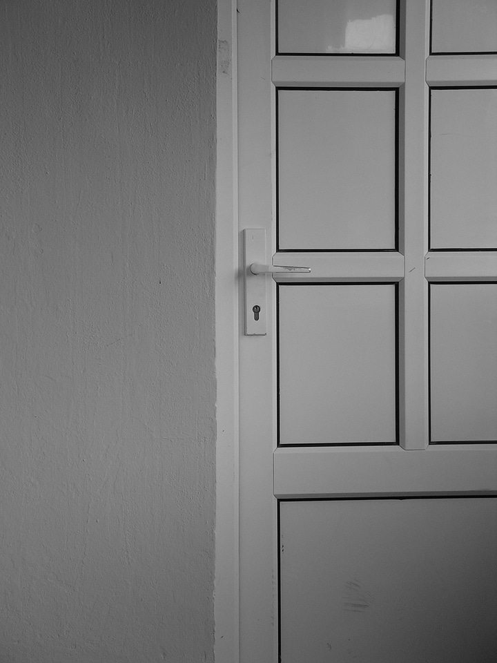 Door black and white handle