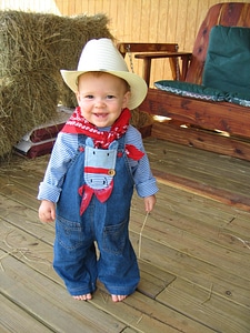 Farm girl happy photo