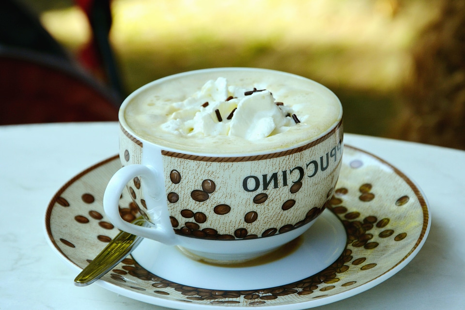 Beautiful Photo cappuccino coffee cup