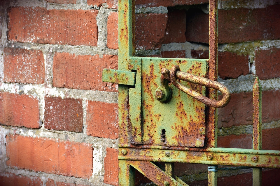 Antique brick front door