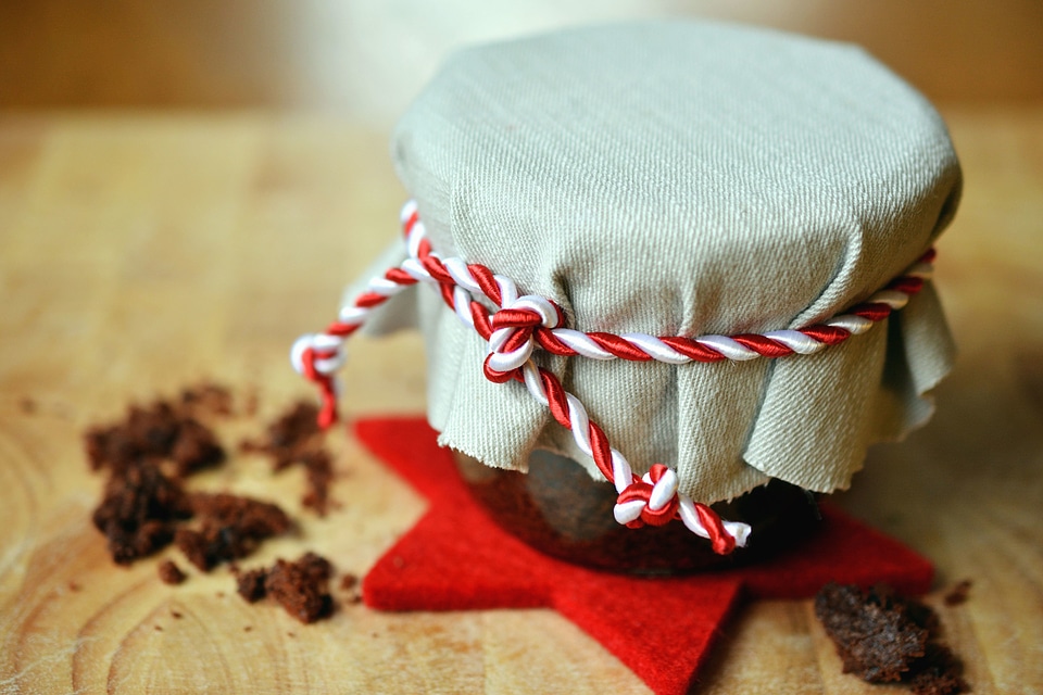Christmas fabric jar
