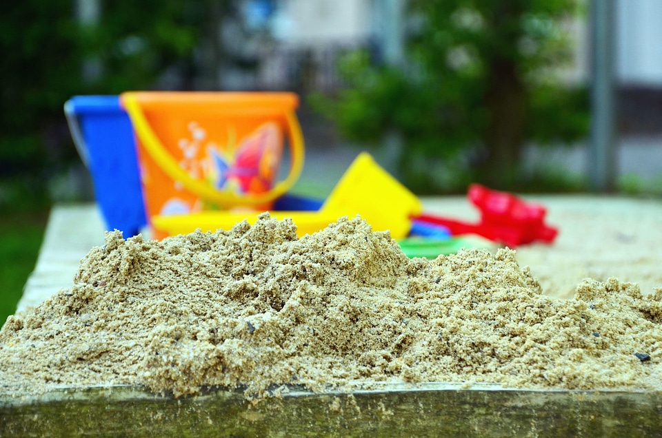 Backyard bucket sand