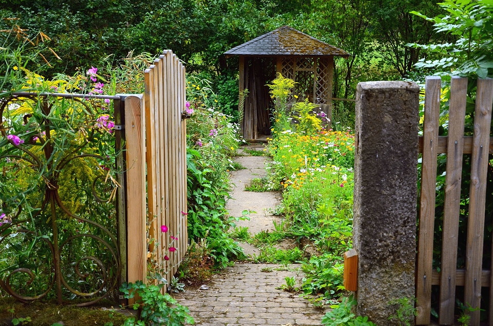 Backyard door fence