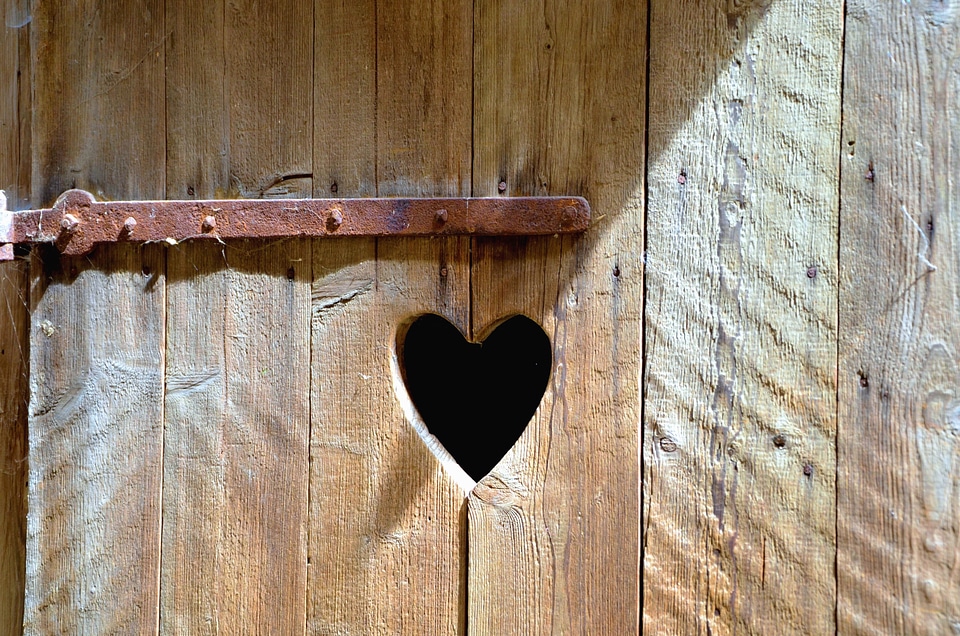 Antique door heart
